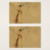 Vintage Frau mit Vögeln und Libellen (Vorne & Hinten)