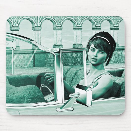 Vintage Frau Mousepad (Vorne)