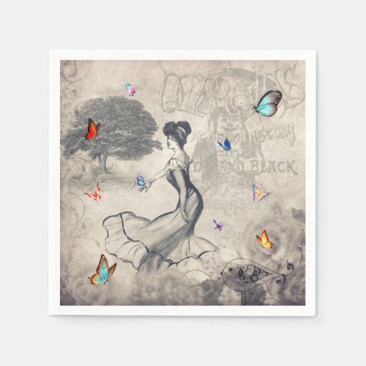 Vintage Frau Napkins Serviette (Vorderseite)