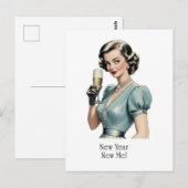 Vintage Frau Neujahr Postkarte (Vorne/Hinten)