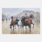 Vintage Frau Paris Pferderennbahn Dekoupage Geschenkpapier Set (Vorderseite 2)