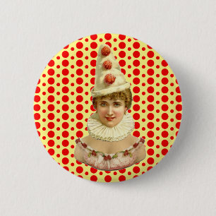 Vintage Frau Pierrot Button