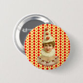 Vintage Frau Pierrot Button (Vorne & Hinten)