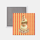 Vintage Frau Pierrot Magnet (Vorderseite/Rückseite)