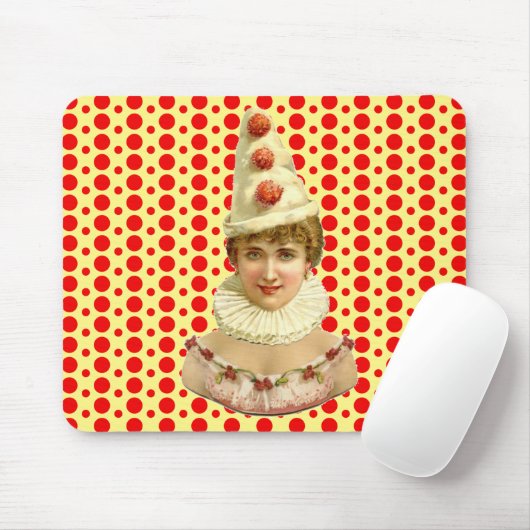 Vintage Frau Pierrot Mousepad (Mit Mouse)