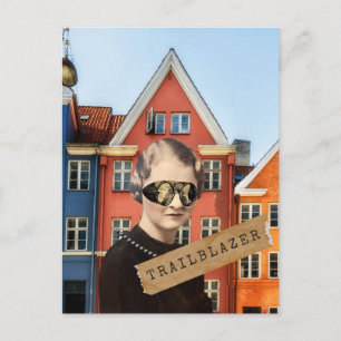 Vintage Frau Pionierin Kitschig Postkarte