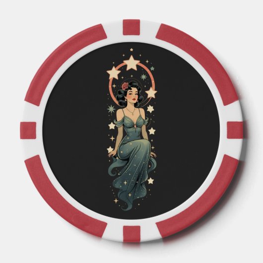 VINTAGE FRAU POKERCHIPS (Vorderseite)