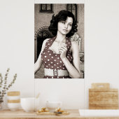 Vintage Frau Poster (Küche)