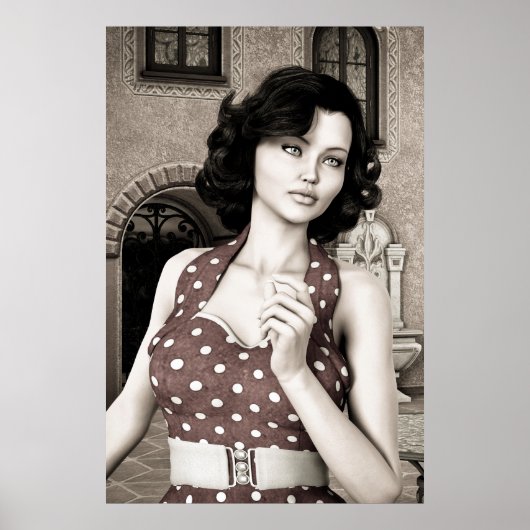 Vintage Frau Poster (Vorne)