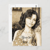 Vintage Frau Postkarte (Vorne/Hinten)