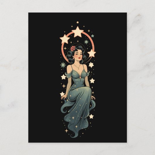 Vintage Frau Postkarte (Vorderseite)