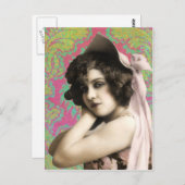 Vintage Frau Postkarte (Vorne/Hinten)