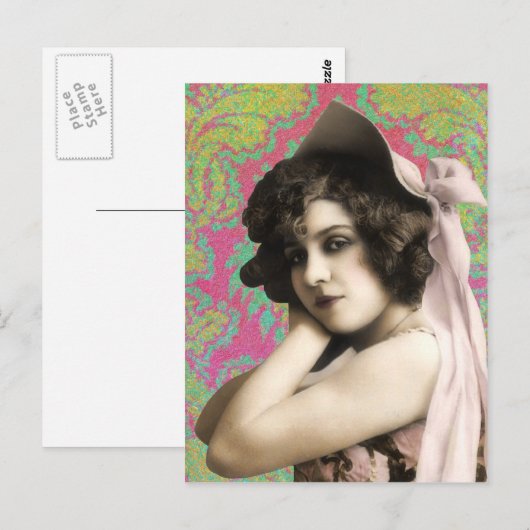 Vintage Frau Postkarte (Vorne/Hinten)