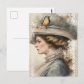 Vintage Frau Postkarte (Vorne/Hinten)