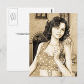 Vintage Frau Postkarte (Vorne/Hinten)