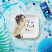 Vintage Frau Retro-Illustration sarcasm Zitat Pappteller (Party)