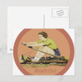 Vintage Frau Rower Postkarte (Vorne/Hinten)