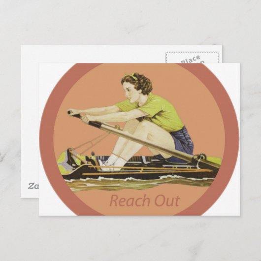 Vintage Frau Rower Postkarte (Vorne/Hinten)