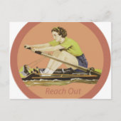 Vintage Frau Rower Postkarte (Vorderseite)