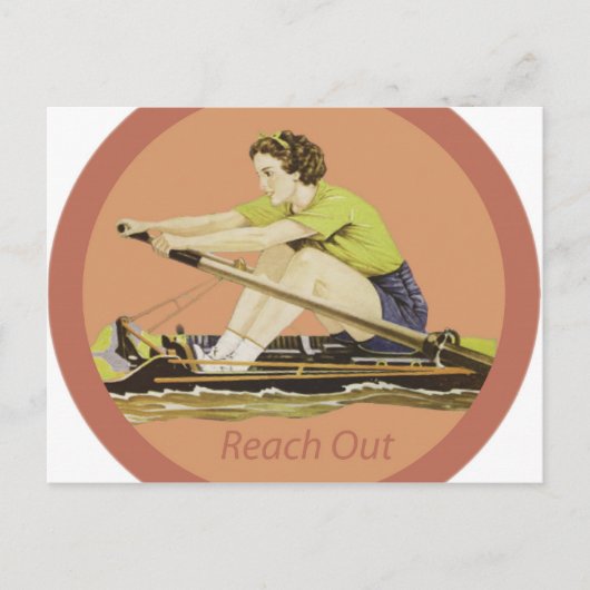 Vintage Frau Rower Postkarte (Vorderseite)