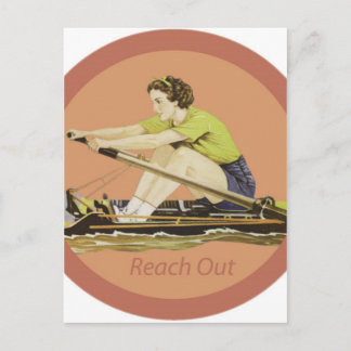 Vintage Frau Rower Postkarte