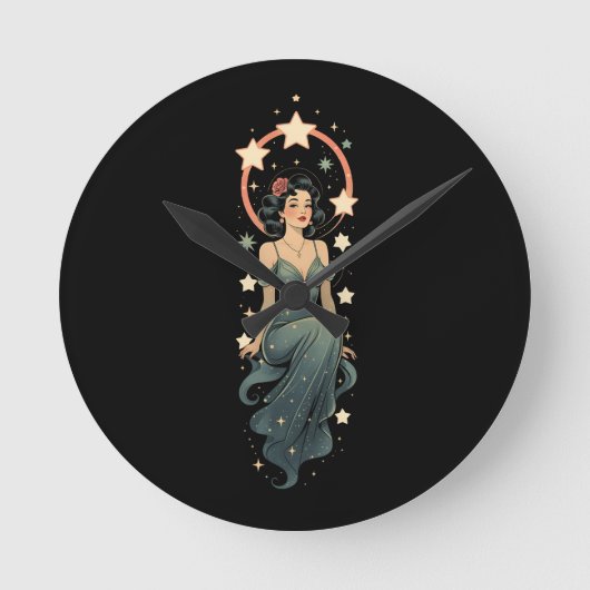 VINTAGE FRAU RUNDE WANDUHR (Vorderseite)