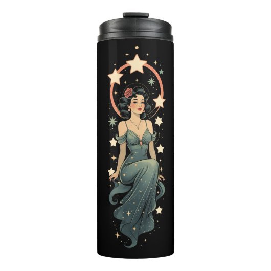 Vintage Frau Thermosbecher (Vorderseite)