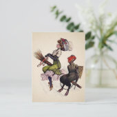 Vintage Frau und Krampus Postkarte (Stehend Vorderseite)