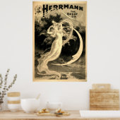 Vintage Frau und Moon Magician Herrmann Poster (Küche)