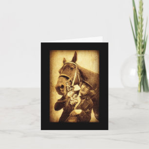 Vintage-Frau-und-Pferd-Geburtstag Karte