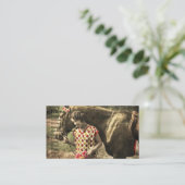 Vintage Frau und Pferd Visitenkarte (Stehend Vorderseite)