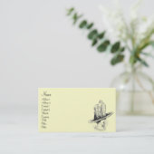 Vintage Frau Visitenkarte (Stehend Vorderseite)