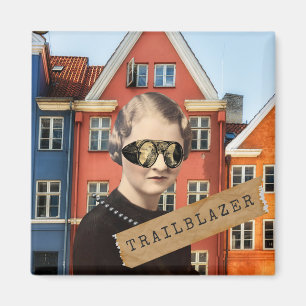 Vintage-Frau Wegbereiter Kitsch veränderte Kunst  Magnet