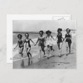 Vintage Frauen am Strand Postkarte (Vorne/Hinten)