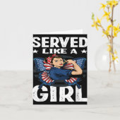 Vintage Frauen dienten als Mädchen Karte (Gelbe Blume)