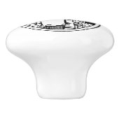 Vintage Frauen-faltende Wäscherei Keramikknauf (Seitenansicht)