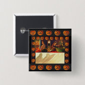 Vintage Frauen, Geist und Jack der Laternen Button (Vorne & Hinten)