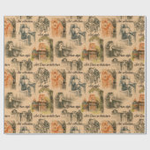 Vintage Frauen im Stadtrat Zeichnend Geschenkpapier (Flach)