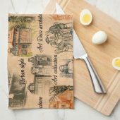 Vintage Frauen im Stadtrat Zeichnend Geschirrtuch (Viertel Falte)