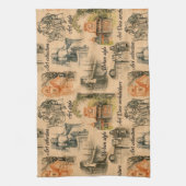 Vintage Frauen im Stadtrat Zeichnend Geschirrtuch (Vertikal)