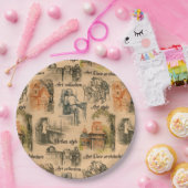 Vintage Frauen im Stadtrat Zeichnend Pappteller (Party)