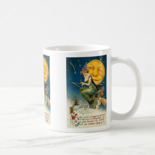 Vintage Frauen in der Broomstick-Tasse Kaffeetasse