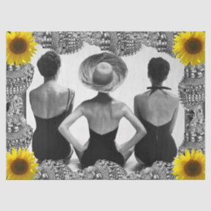 Vintage Frauen in Strandtissue Paper Seidenpapier