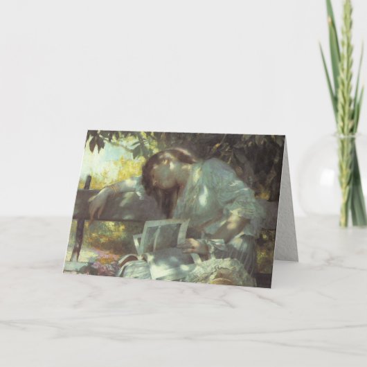 Vintage Frauen-Lesung Karte (Vorderseite)