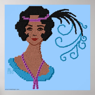 Vintage Frauen-Miniatur der Poster