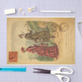 Vintage Frauen mit Modekleidung Französisch Seidenpapier (Handwerk)