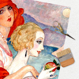 Vintage Frauen Red Dress Hat Artikel Seidenpapier