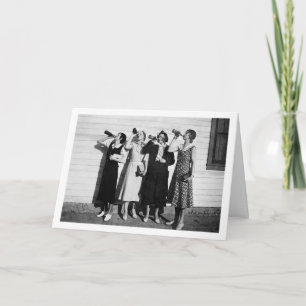 Vintage - Frauen trinken Wein, Karte