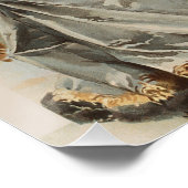 Vintage Frauen trinken Weinantikes Poster (Ecke)