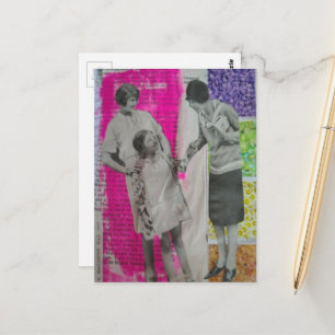 Vintage Frauen und ein Mädchen Collage Postkarte